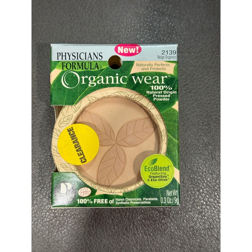 Physicians Formula Organic Wear Pressed Powder 2139 Beige Organics 0.3oz New